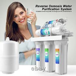 100GPD 6 Stage Alkaline RO Reverse Osmosis Drinking Water Filter System Purifier