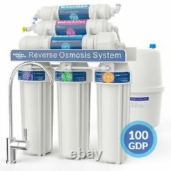 100GPD 6 Stage Alkaline Reverse Osmosis Drinking Water Filter System Purifier