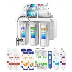 100GPD 6 Stage Alkaline Reverse Osmosis Water Filter System + Extra 17 Filters