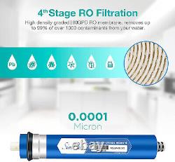 100GPD 6 Stage Alkaline Reverse Osmosis Water Filter System Purifier + 6 Filters