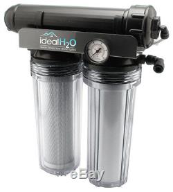 100 GPD Premium 3 Stage RO Ideal H2O System with Upgraded Carbon with PSI Gauge