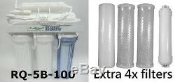 100 Gallons Aquarium Reef RO DI 5stage Reverse Osmosis System extra 4x filters
