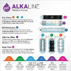 10-Stage 100 GPD Undersink Reverse Osmosis Alkaline Mineral Water Filter System