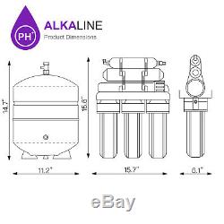 10 Stage Undersink Reverse Osmosis RO Water Filter System Alkaline pH+ 100 GPD