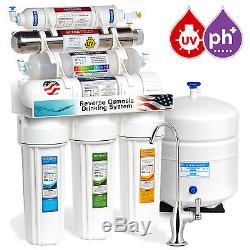11-Stage Reverse Osmosis Water Filtration System UV Ultraviolet Alkaline 50 GPD