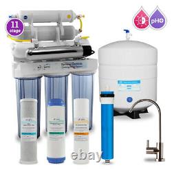 11 Stage UV, PH 5-1 Alkaline 50GPD Drinking RO System with BN Modern Faucet