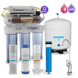 12 Stage UV DI PH 5-1 Alkaline 50GPD Drinking Ro System with CP Designer Faucet