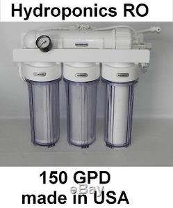 150G Hydroponics REVERSE OSMOSIS RO WATER FILTER SYSTEM CLEAR HOUSING SPOT FREE