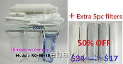 150 GPD 6st Reverse Osmosis RO DI Water Filters system + extra 5 PC replacement