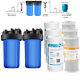2-stage 10 Big Blue Whole House Water Filter Housing & 6pcs Pp Cto Cartridges