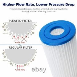 2-Stage 20 Inch Whole House Water Filter Housing 4PCS Sediment Filtration System