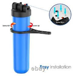 3 Pack 20-Inch Big Blue Whole House Water Filter System 1 Port, With Bracket