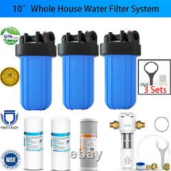 3 Stage Big Blue 10 Whoe House System 1 Port + Carbon Block+Sediment Filters
