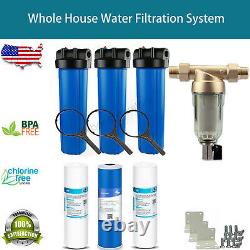 3 Stage Big Blue 20 Whole House System +GAC+Sediment +Spindown Water Pre Filter