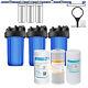 3-stage Filtration 10 X 4.5 Big Blue Whole House Water Filter Housing System