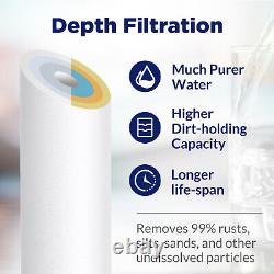 3-Stage Filtration 10 x 4.5 Big Blue Whole House Water Filter Housing System