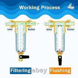 3 Stage Whole House Water Filter Big Blue Housing + Spin Down Sediment Filter