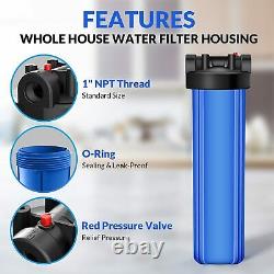4.5 x 20 Big Blue Whole House Water Filtration System for Water Pre-Filter