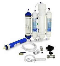 4 Stage Compact Aquarium Reverse Osmosis Filter System RO Unit & DI Resin