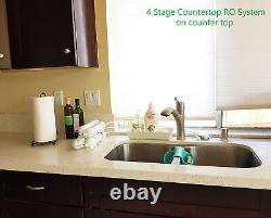 4-stage Portable Countertop RO Reverse Osmosis Aquarium System with DI, 75 GPD