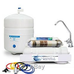 5 Stage100 Gpd Neg Orp Alkaline Reverse Osmosis System. Compact. Deluxe Faucet