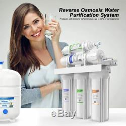 5-Stage 100GPD Reverse Osmosis Drinking Water Filter System Softener Faucet, Tank