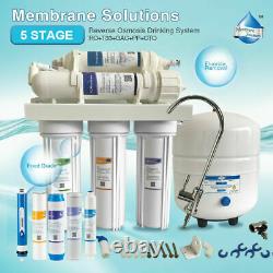 5 Stage 75 GPD Reverse Osmosis Pure Water Filter System with 3.2G Storage Tank T