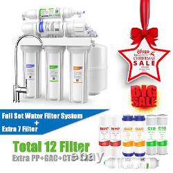 5 Stage 75 GPD Reverse Osmosis Water Filter System Undersink Drinking Purifier