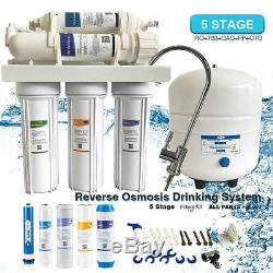 5 Stage Aquarium Reef Reverse Osmosis RO Water Filter System 75 GPD Undersink