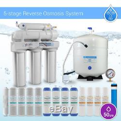 5 Stage Drinking Reverse Osmosis System WithTotal 15 USA RO filters+Pressure Gauge