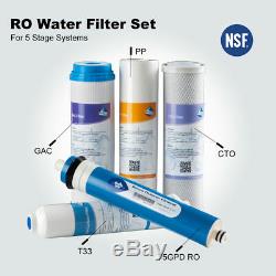 5 Stage RO System 75 GPD Commercial Tap/ Well Water Drinking Ice Making +Filter