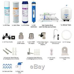 5 Stage Reverse Osmosis Drinking Water Filter RO System Home Purifier 100GPD