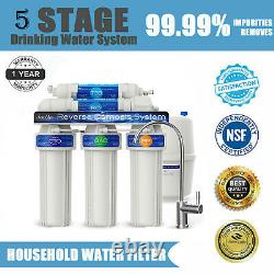 5 Stage Reverse Osmosis Drinking Water Filter System 100GPD RO House Purifier