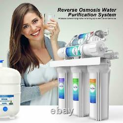 5 Stage Reverse Osmosis Drinking Water Purifier System Under Sink +Filter 100GPD