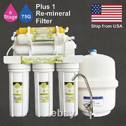 5 Stage Reverse Osmosis Remineral 75GPD Water Filter Purifier Undersink System