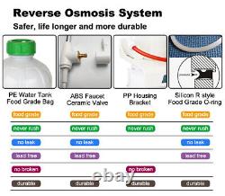 5 Stage Reverse Osmosis System 75 GPD drinking water Free 1 year extra 7 filters