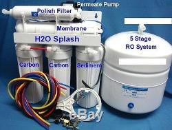 5 Stage Reverse Osmosis System 75gpd(white)Permeate Pump Water Filter White Tank