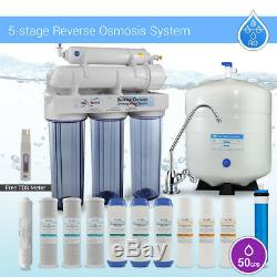 5 Stage Reverse Osmosis System PLUS Extra 7 Max Water USA Filters & TDS Meter