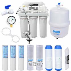5 Stage Reverse Osmosis System RO Filter with Extra 13 FILTERS & Pressure Gauge