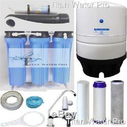 5 Stage Reverse Osmosis Water Filter System 300 GPD-Booster Pump -14 Gallon Tank