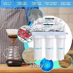 5 Stage Reverse Osmosis Water Filter System RO Drinking Faucet Purifier Home WQA