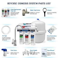 5-Stage Reverse Osmosis Water Filtration System 100GPD Fast Flow Plus Extra 4