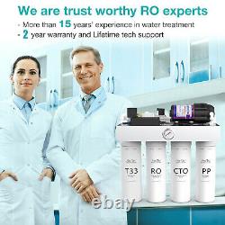 5 Stage UV Reverse Osmosis RO Water Filtration System Tankless 400GPD TDS Reduce
