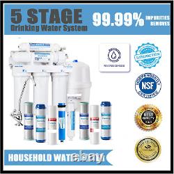 5 Stage Under Sink Reverse Osmosis RO System Drinking Water Filter System NSF