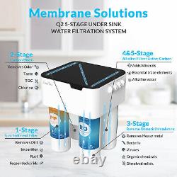 5-Stage Undersink Reverse Osmosis Alkaline Mineral Water Filter System 75 GPD