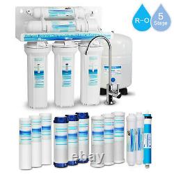 5 Stage Undersink Reverse Osmosis System Water Filter with 12Pcs Filter 75GPD
