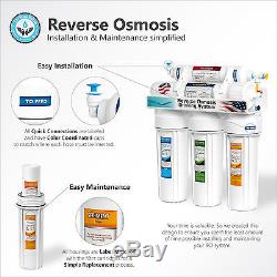 5-Stage Undersink Reverse Osmosis Water Filtration System 50 GPD Filter Membrane