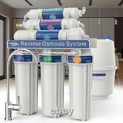 6 Stage 100GPD Alkaline Reverse Osmosis Drinking Water Filter System Purifier US