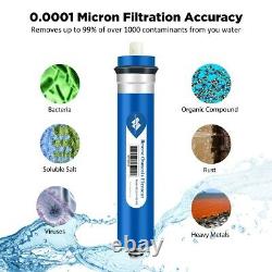 6 Stage 100 GPD Reverse Osmosis Purifier System Alkaline pH Water Filter RO Set