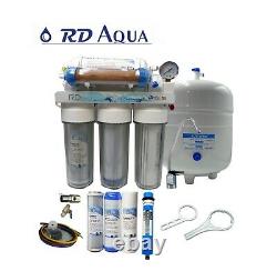 6 Stage Clear RO DI Water Filter System with 100 GPD Membrane